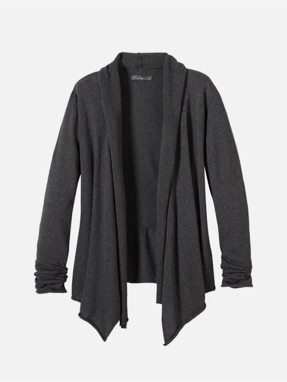 Prana Charcoal Open-Front Drape Cardigan